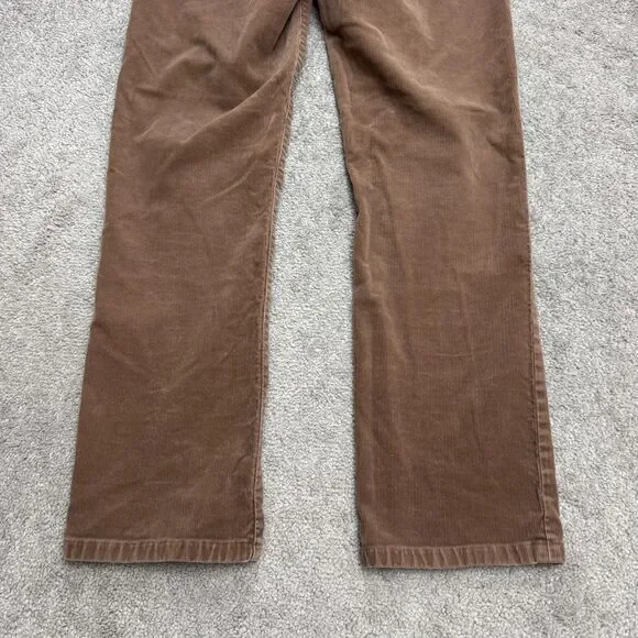 Lands' End Mid Rise Straight Leg Corduroy Pants Womens 4 Brown Cotton Stretch - Picture 3 of 16